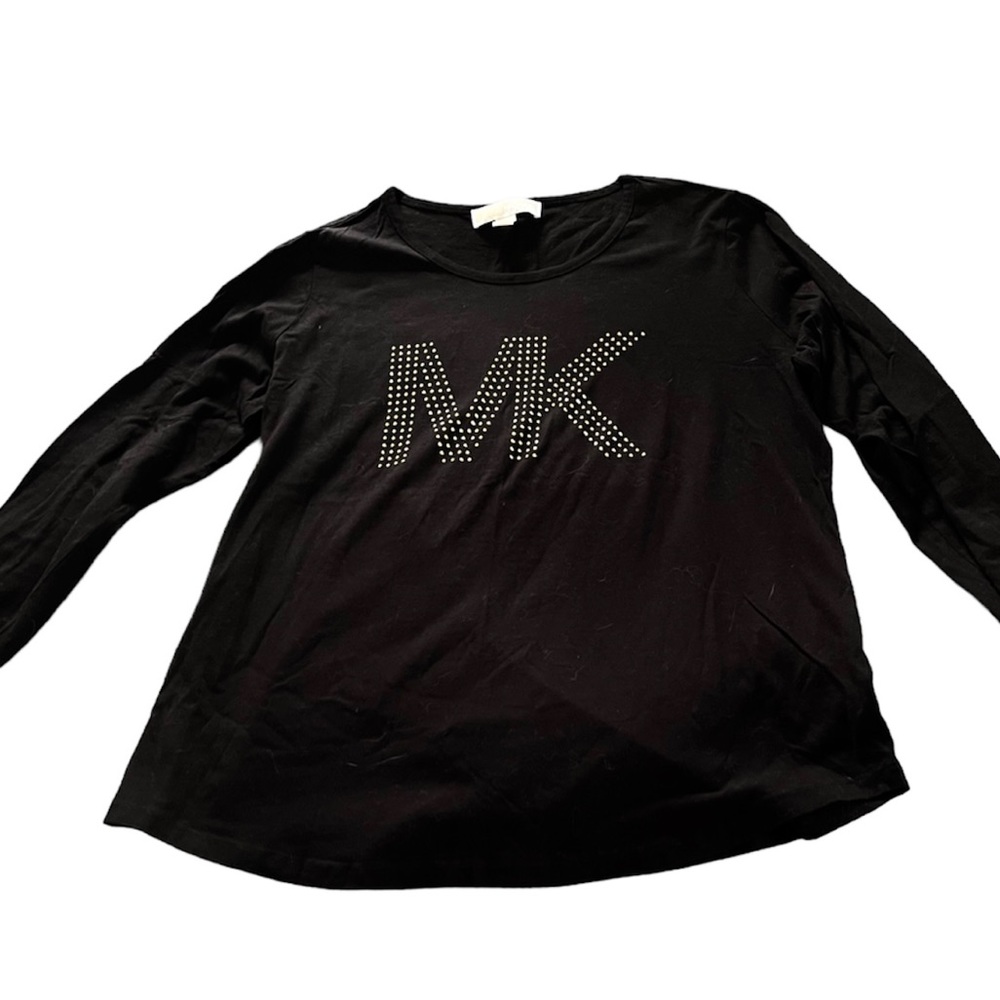 HP🎉 Michael Kors Logo Gold Studded Long Sleeve Tee - Picture 2 of 4